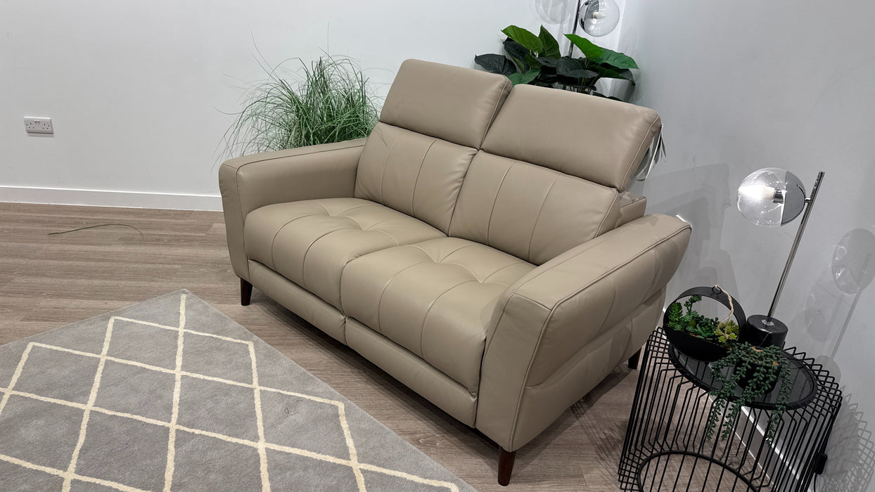 Sofology Jax Leather 2 Seater in Trusty Embossed Stone