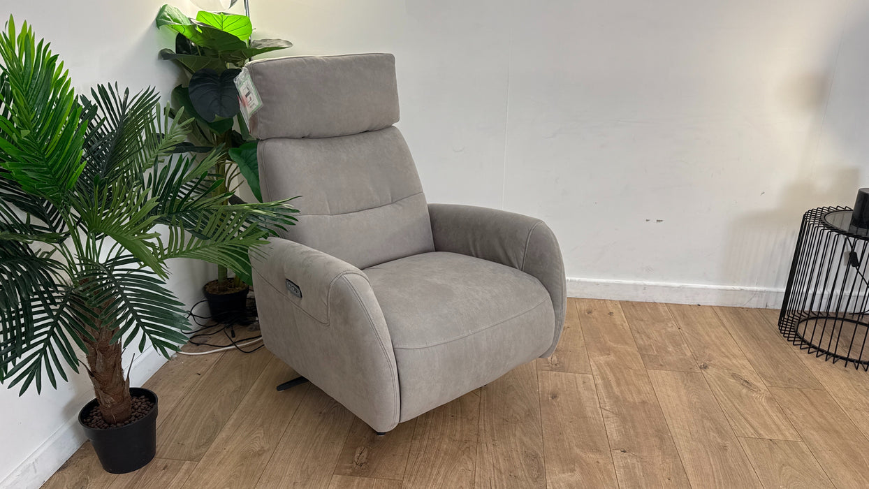 Sofology Monroe Fabric Chair Power Recliner in Lifestyle Textured Grey