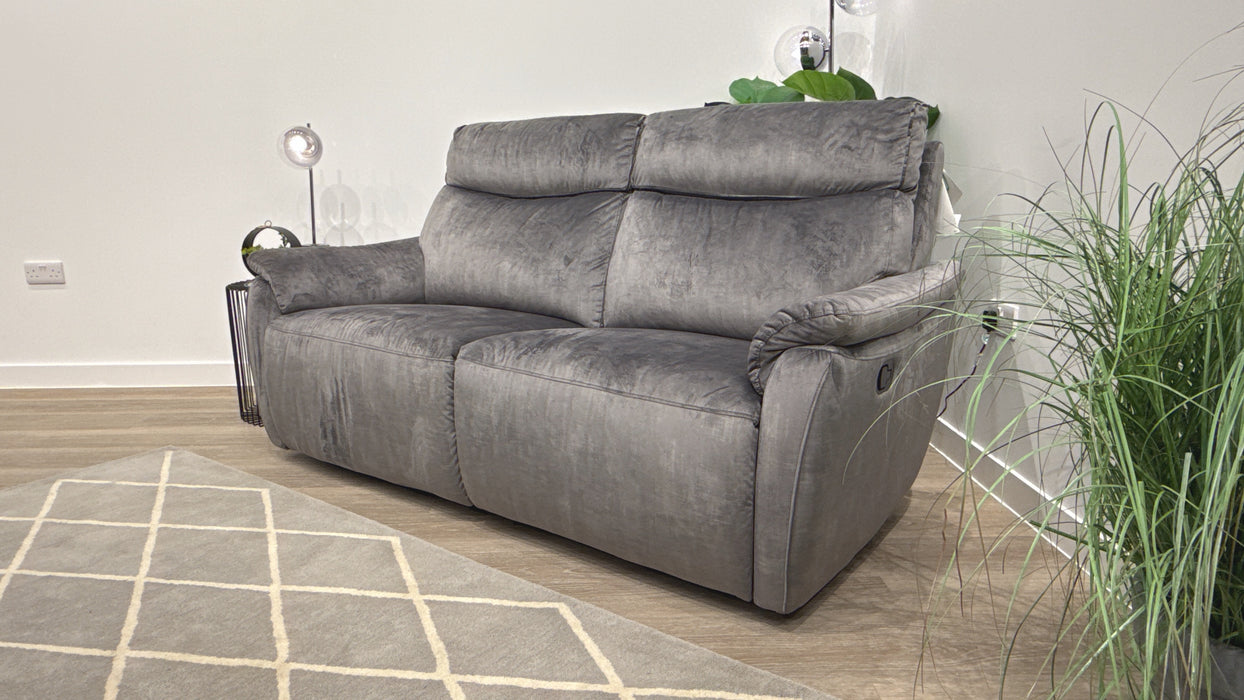 Sofology Parker Fabric 2.5 Seater Manual Recliner in Heritage Steel