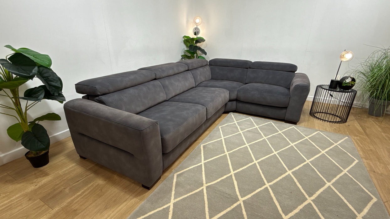 Sofology Metropolitan Fabric 3 Corner 1 Sofabed Power Recliner in Lifestyle Mottled Charcoal