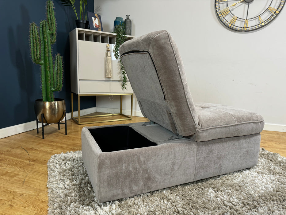 Kingsbridge Fabric Dual Storage Footstool - Chenille Nutmeg  (WA2)