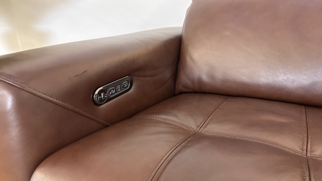 Sofology Marvella Leather 3 Seater Recliner in Trusty Sheen Chocolate