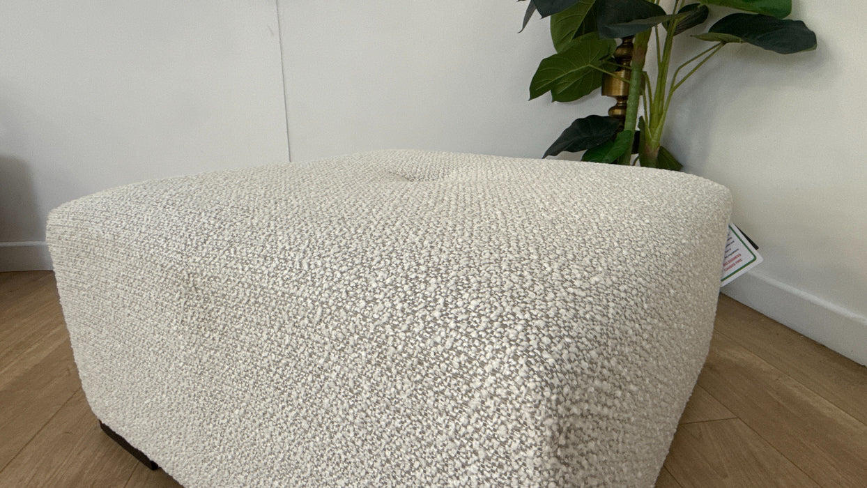 Sofology Artisan Fabric Designer Footstool in Chunky Boucle Natural