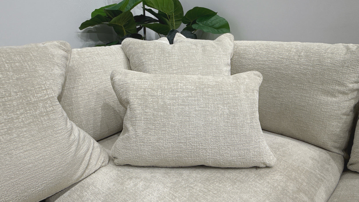 Sofology Westwood 3 Corner 1  Fabric Sofa in Teddy Chenille Mist All Over