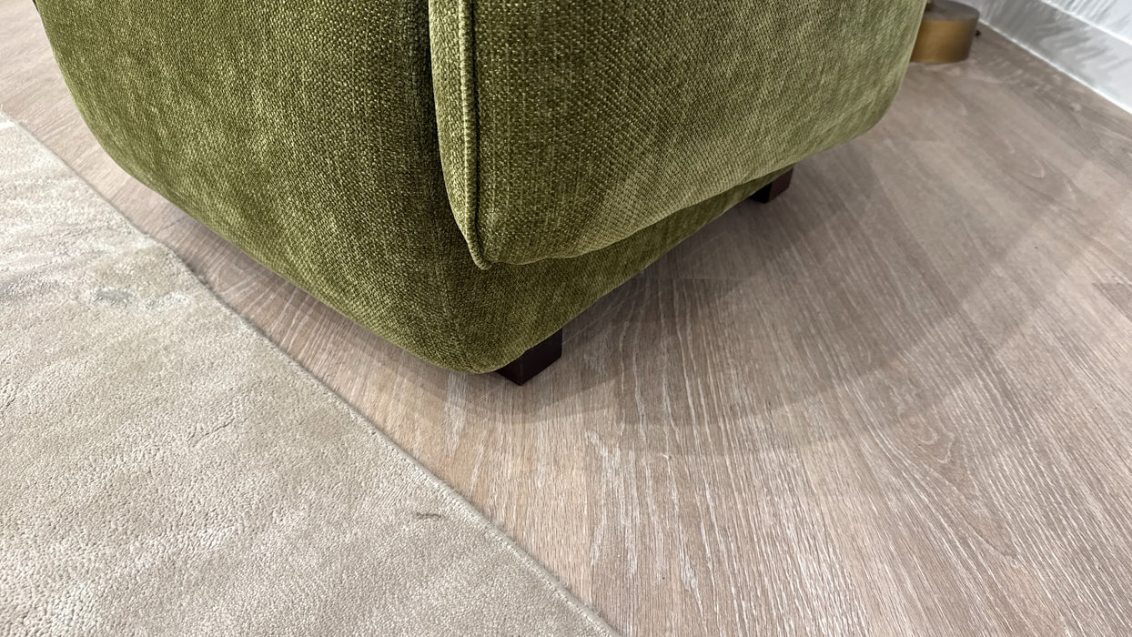 Sofology Larsen Fabric Chair in Chunky Linen Look Chenille Olive