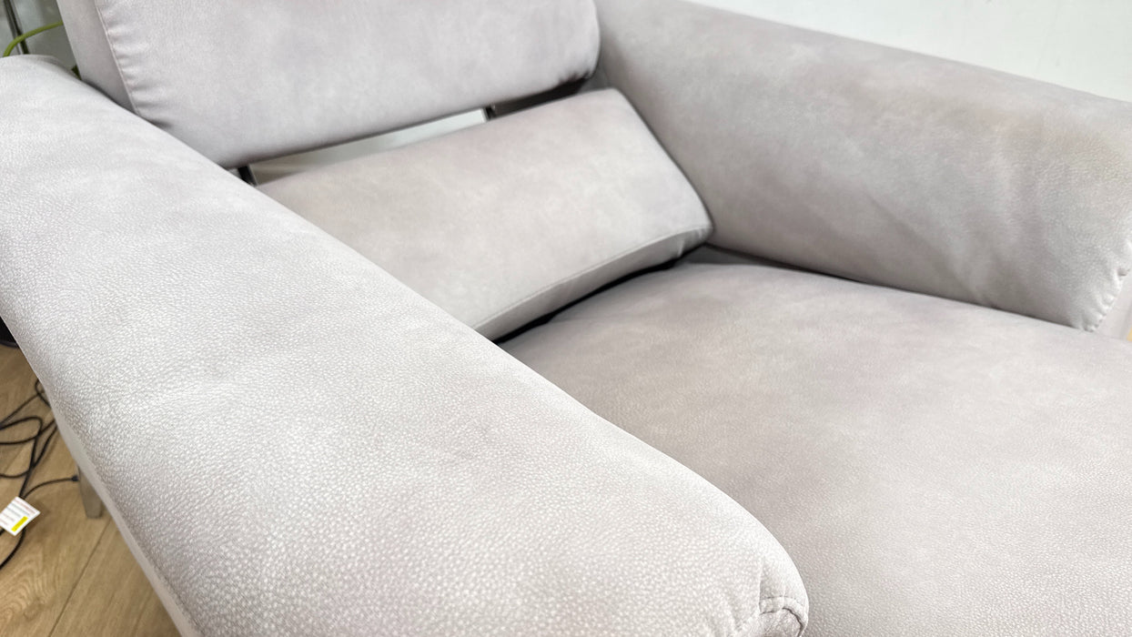 Sofology Illinois Fabric Chair Power Recliner/Headrest Heated Seat in Lifestyle Mottled Marble