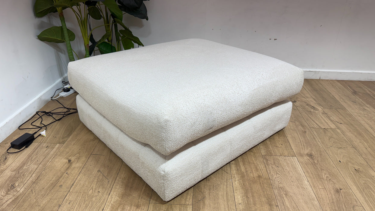 Sofology Westwood Fabric Footstool in Soft Boucle Ecru