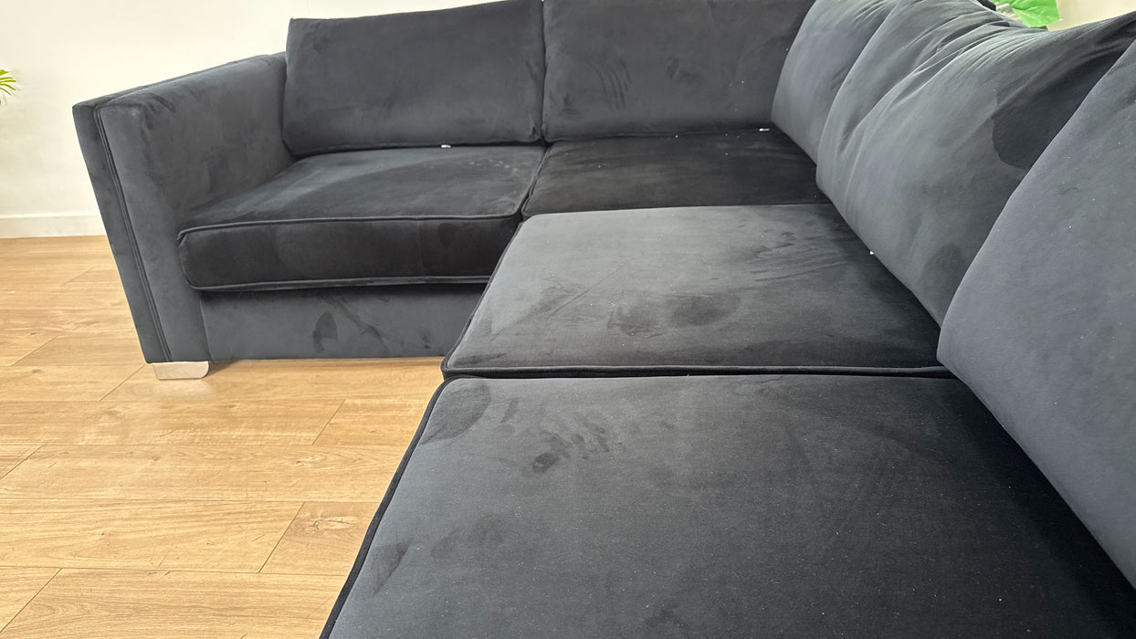 Sofology The Titan 1 Corner 2 Fabric Sofa in Festival Black/Bronze Mix