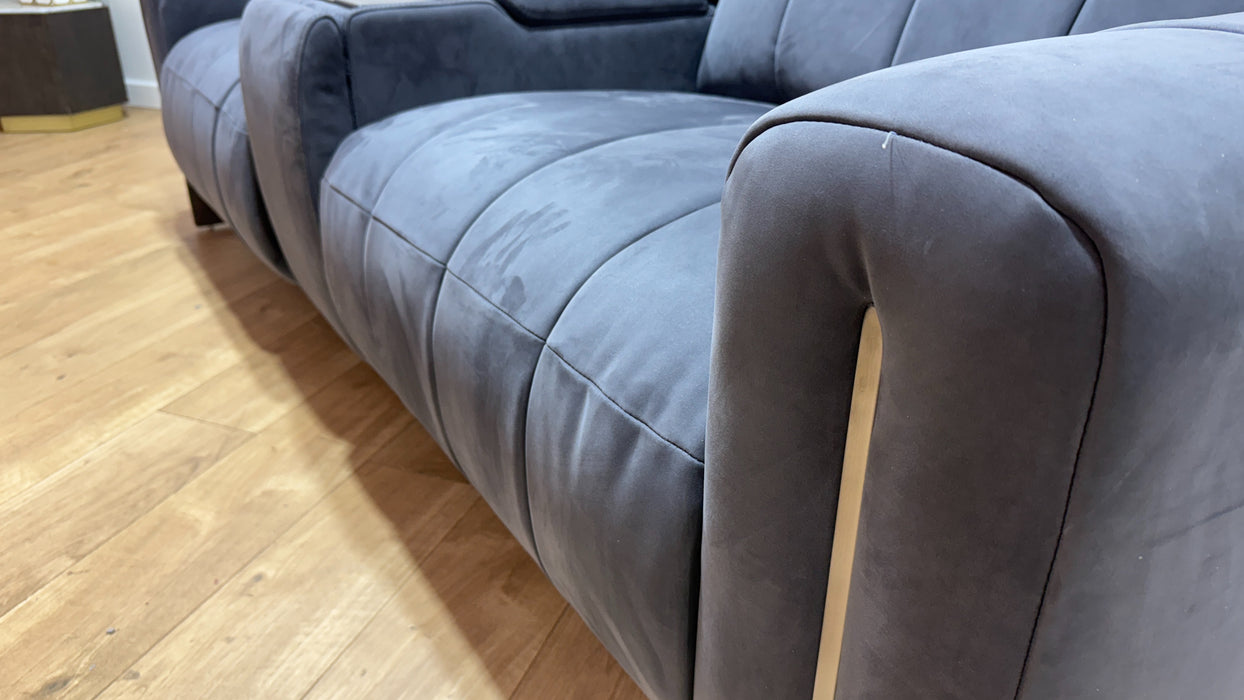 Sofology Paramount Fabric 2.5 Seater Console Power Recliner/Headrest Speakers in Lifestyle Flecked Charcoal