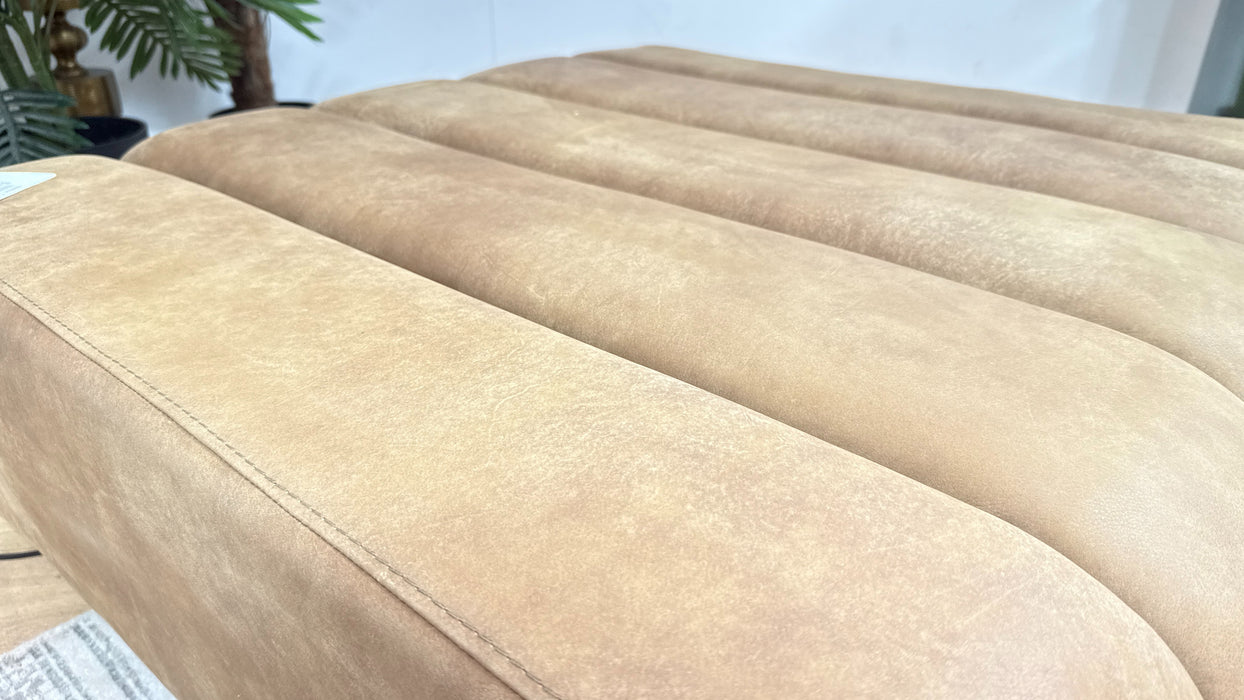 Sofology Downtown Leather Designer Footstool in Character Tan