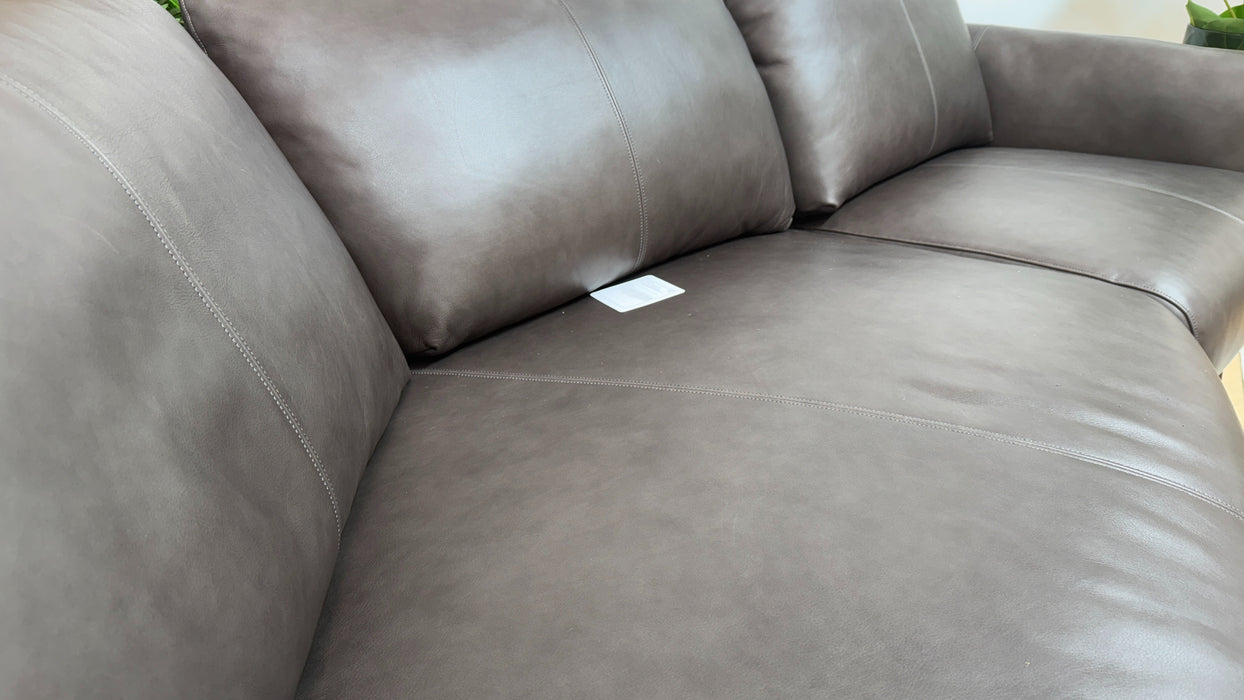 Sofology Adler Leather Asymmetric 3 Seater in Relaxed Soft Black Coffee