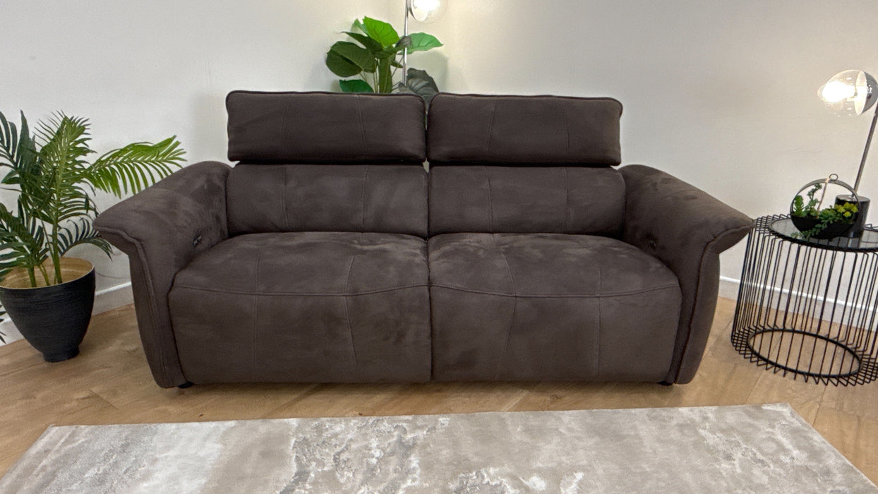 Sofology Cadenza Fabric 2.5 Seater Power Recliner/Headrest in Altara Cappuccino