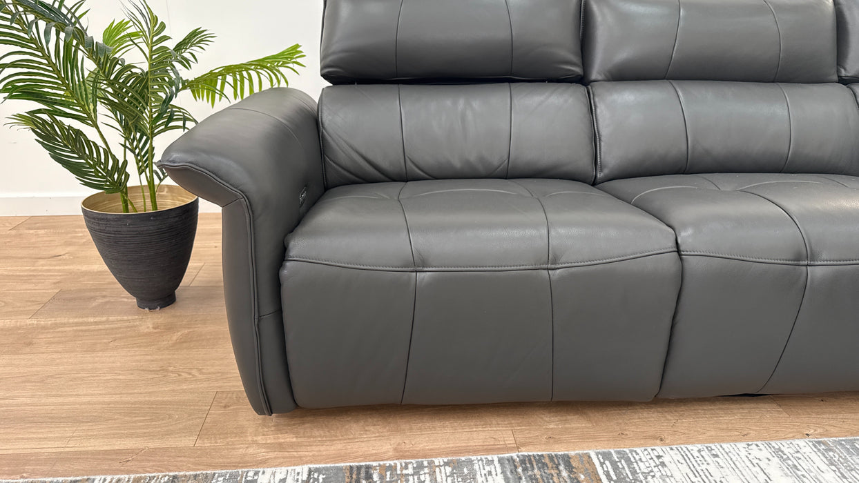 Cadenza 3 Corner 1 Corner Sofa - Power Recliner + Power Hdrst - Leather