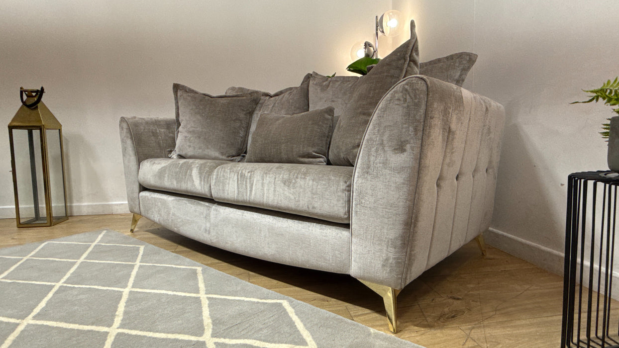 Sofology Luella Fabric 3 Seater in Luxe Chenille Stone