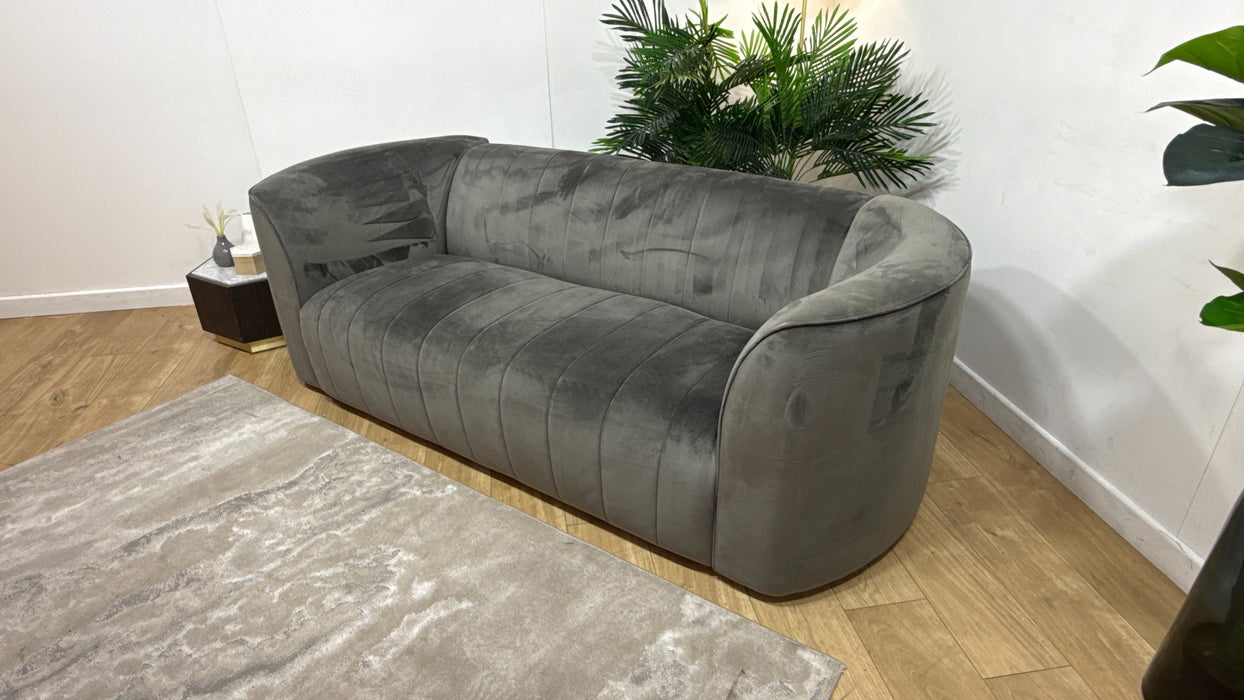 Sofology The Fitzrovia Fabric 3 Seater in  Matt Velvet Slate Mix Without Trim
