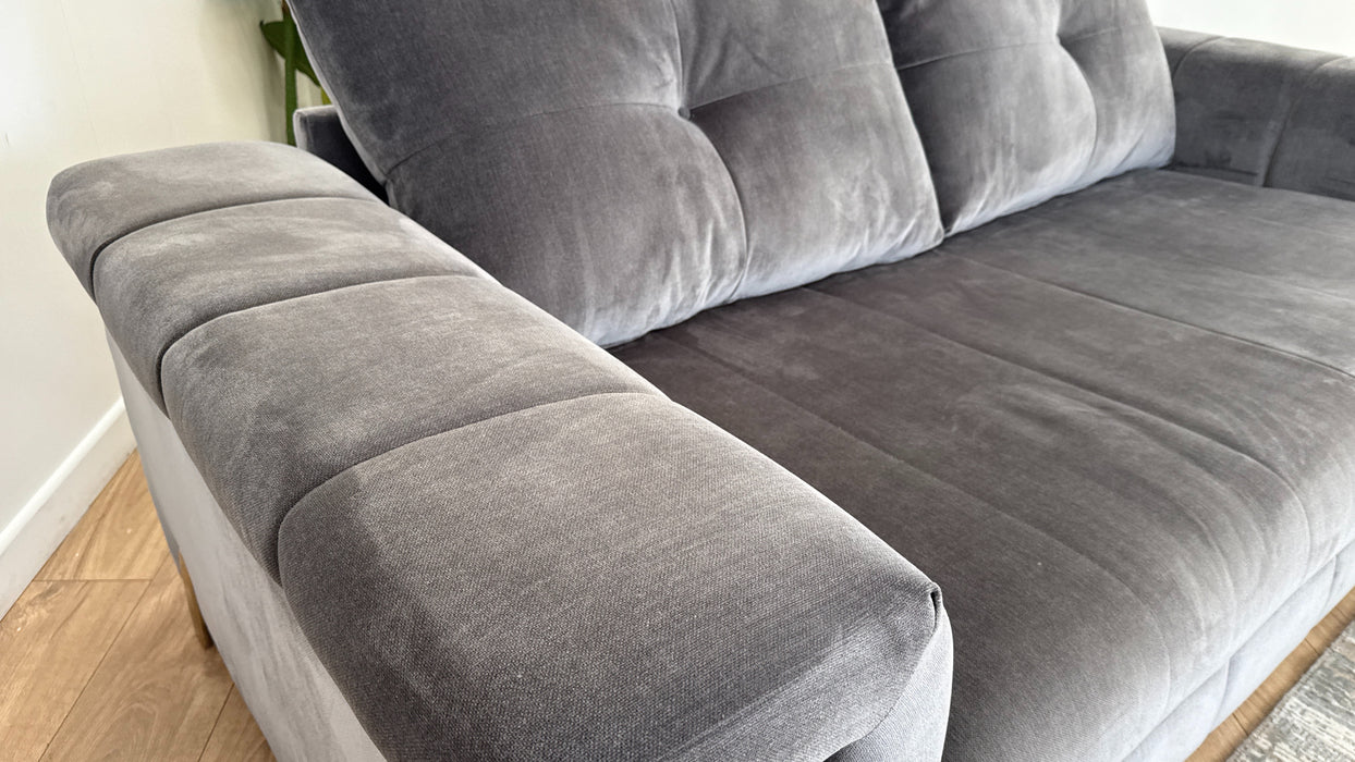 Sofology The Oscar Fabric 3 Seater in Textured Chenille Grey