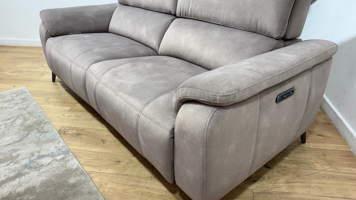 Sofology Bailey Fabric 2.5 Seater Power Recliner/Headrest in Lifestyle Flecked Nutmeg