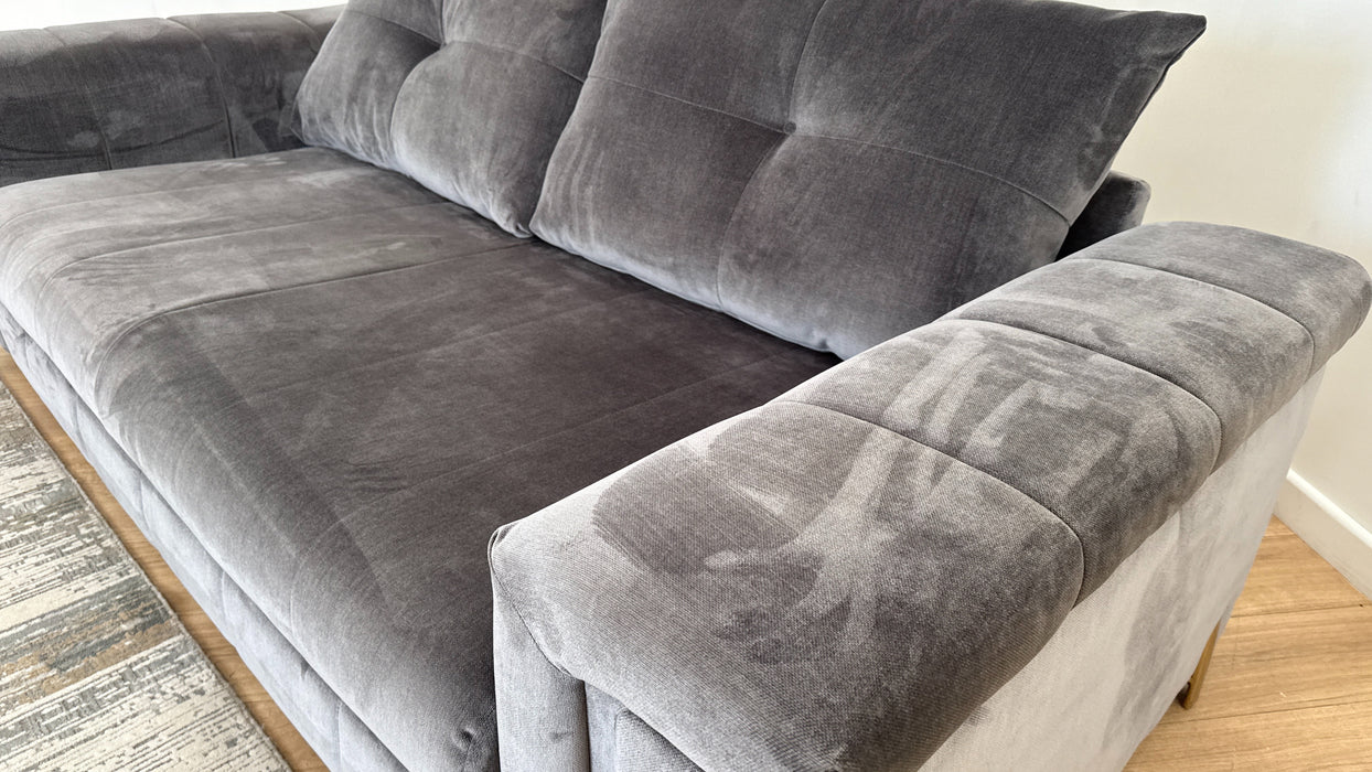 Sofology The Oscar Fabric 3 Seater in Textured Chenille Grey