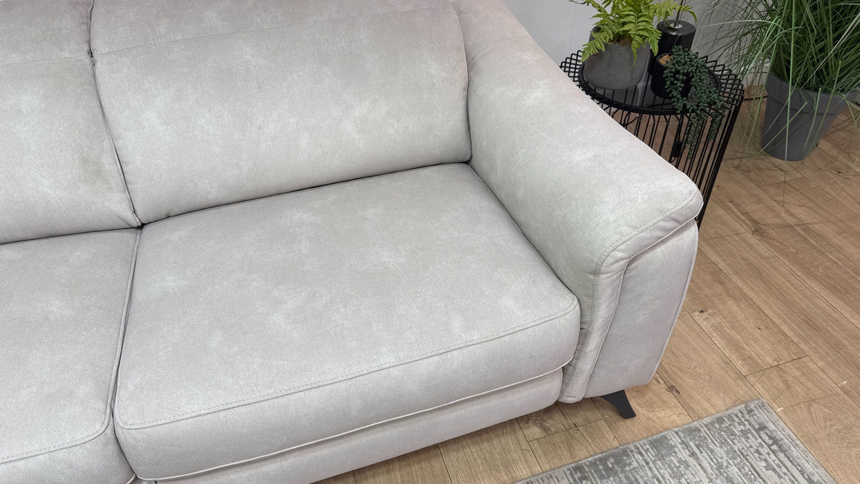 Sofology Ezra Fabric 3 Corner 3 Power Recliner/Headrest Heated Seats in Lifestyle Flecked Ivory