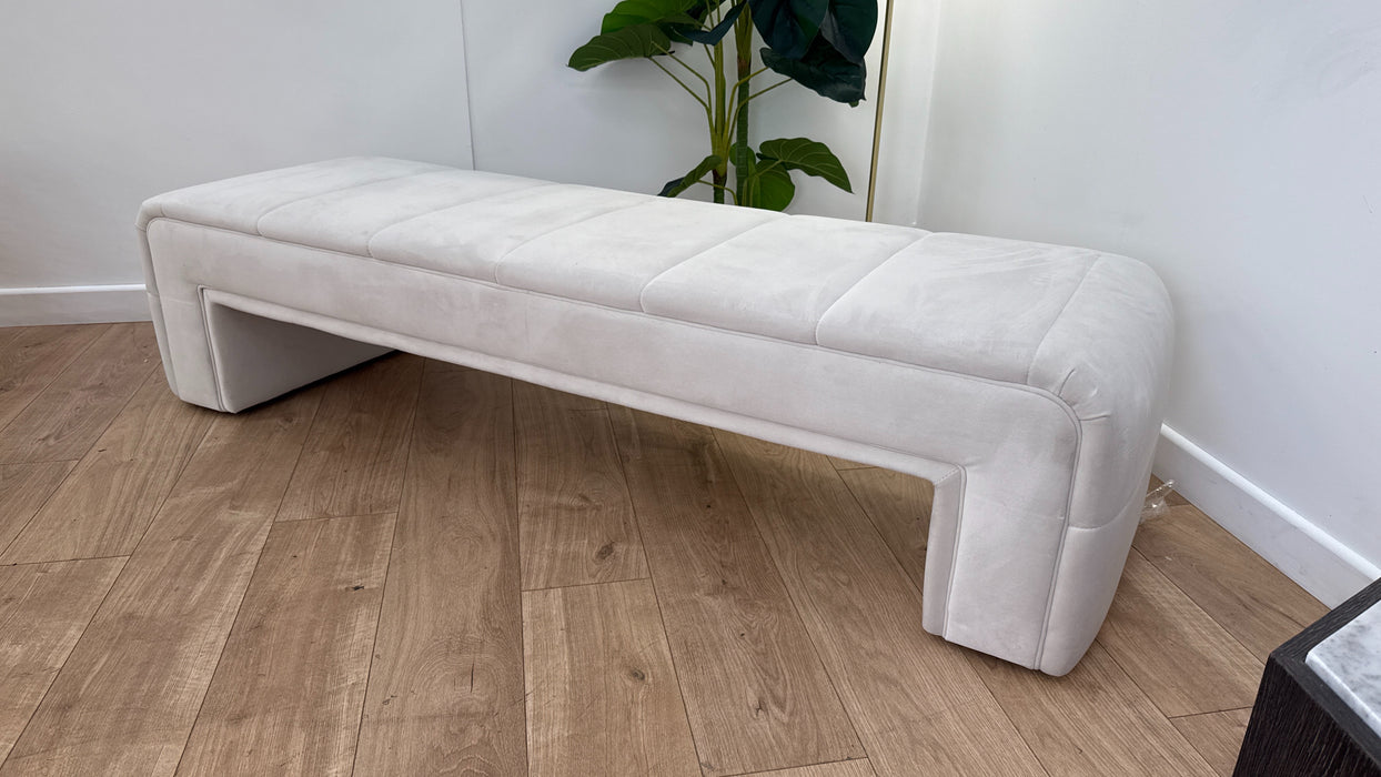 Sofology The Oscar Fabric Large Footstool In Stone All Over