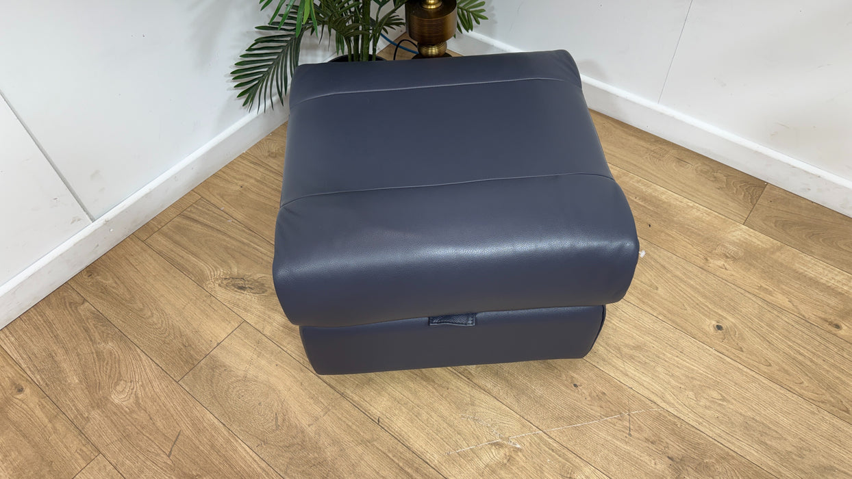 Sofology Albion Leather Storage Footstool in Lavender Grey