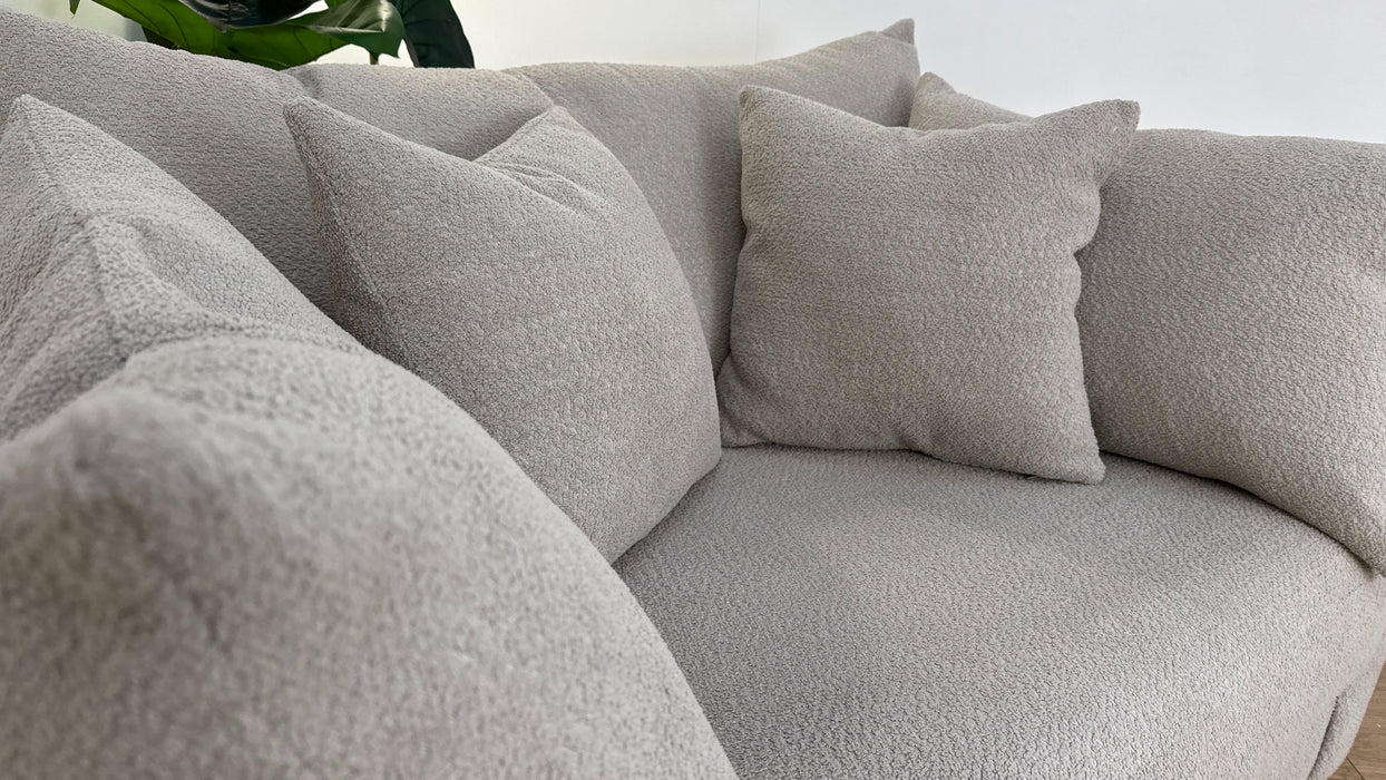 Sofology Tallulah Fabric Loveseat in Cosy Boucle Pebble