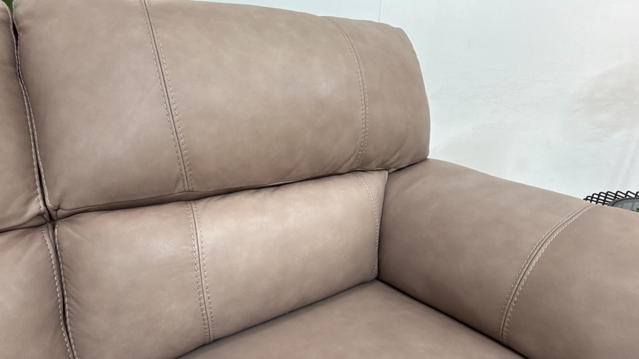 Sofology Santina Leather 2 Seater in Relaxed Soft Stone