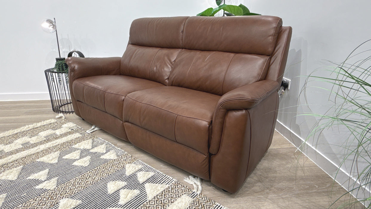 Sofology Bradie Leather 2.5 Seater in Trusty Embossed Chestnut