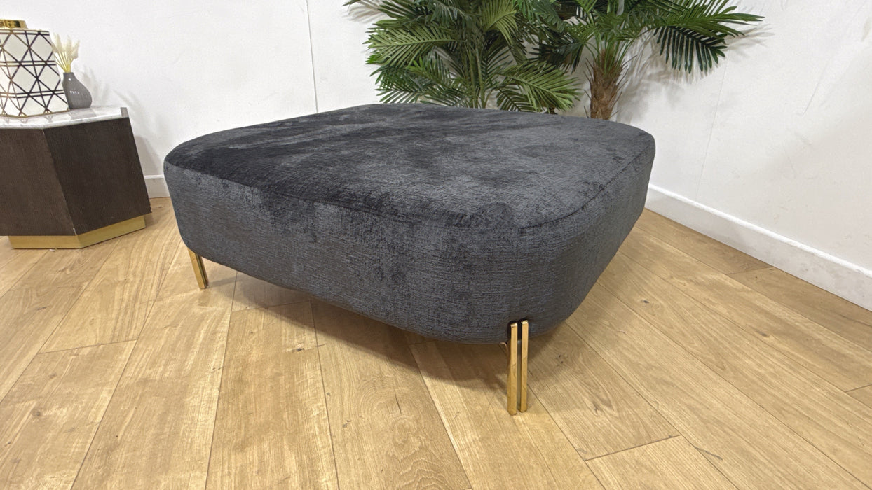 Sofology Westwood Fabric Designer Footstool in Teddy Chenille Black
