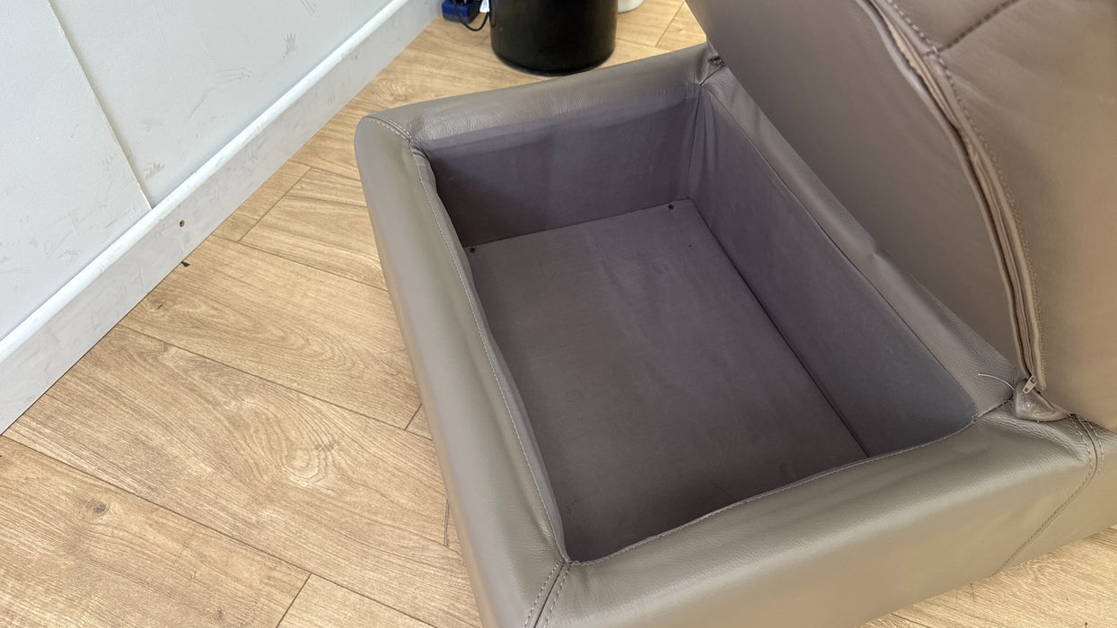 Sofology The Laurence Leather Dual Footstool in Le Mans Taupe