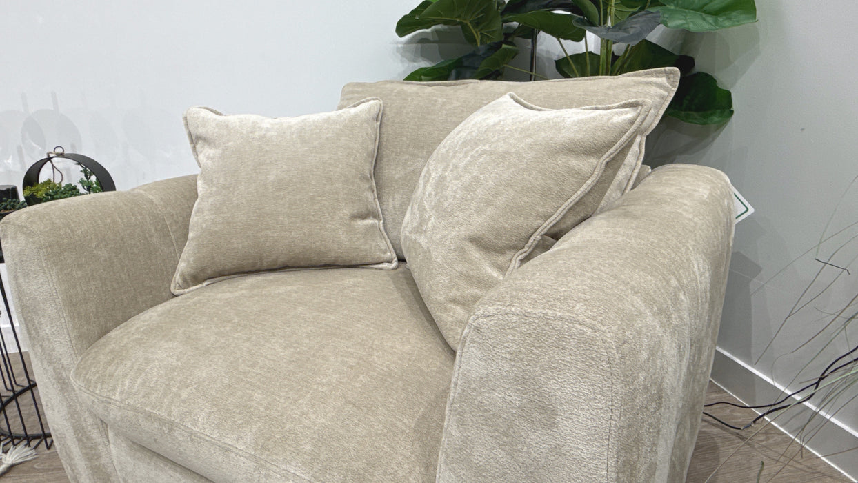 Sofology Hudson Fabric Chair in Luxury Sherpa Pebble