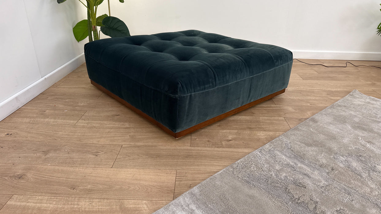 Sofology Weekend Fabric Designer Footstool in Forest Green