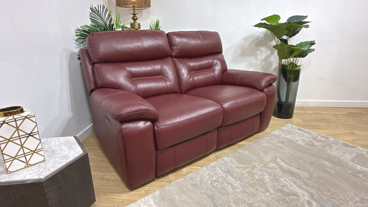 DFS Foster Leather 2 Seater Power Recliner