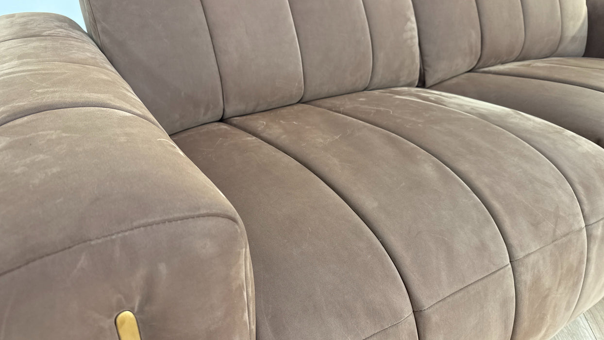 Sofology The Paramount Fabric 2.5 Seater Power Recliner/Headrest in Lifestyle Nubuck Feel Pecan