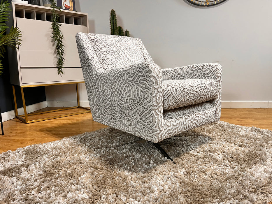 Majestica 1 Seater - Fabric Swivel Chair - Camino Pattern Truffle