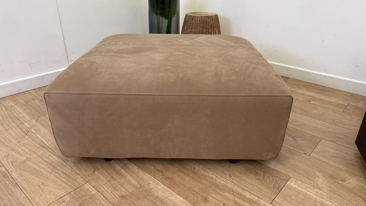 Sofology Tessuto Fabric Designer Footstool Lifestyle Nubuck-Feel Stone