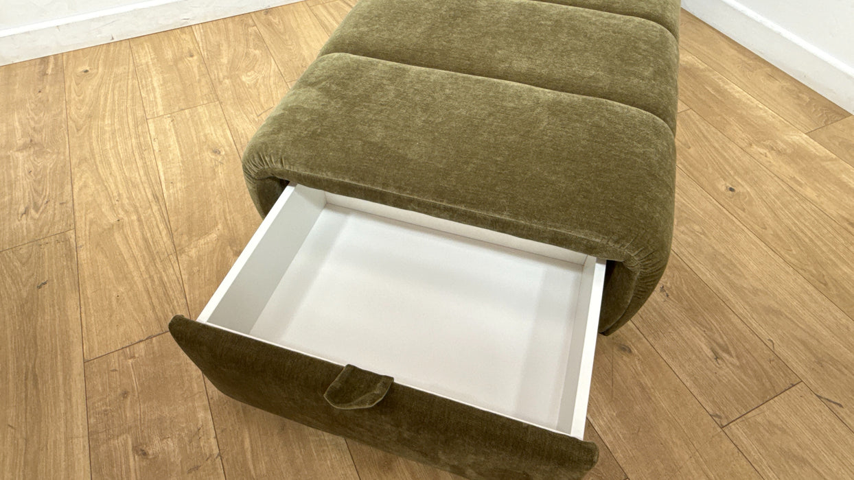 Sofology Waldorf Fabric Storage Footstool in Soft Chenille Olive