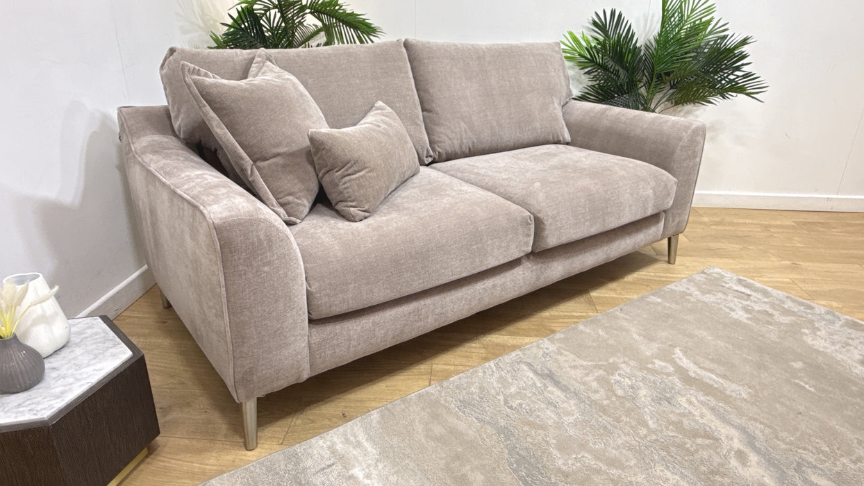 Sofology Mayfair Fabric 3 Seater Foam Seats in Soft Chenille Wicker