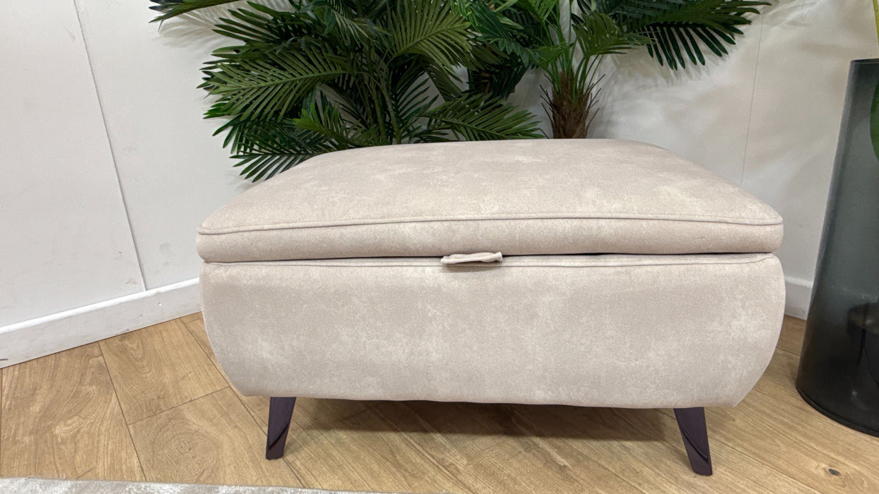 Sofology Allure Fabric Designer Storage Footstool in Lifestyle Flecked Ivory