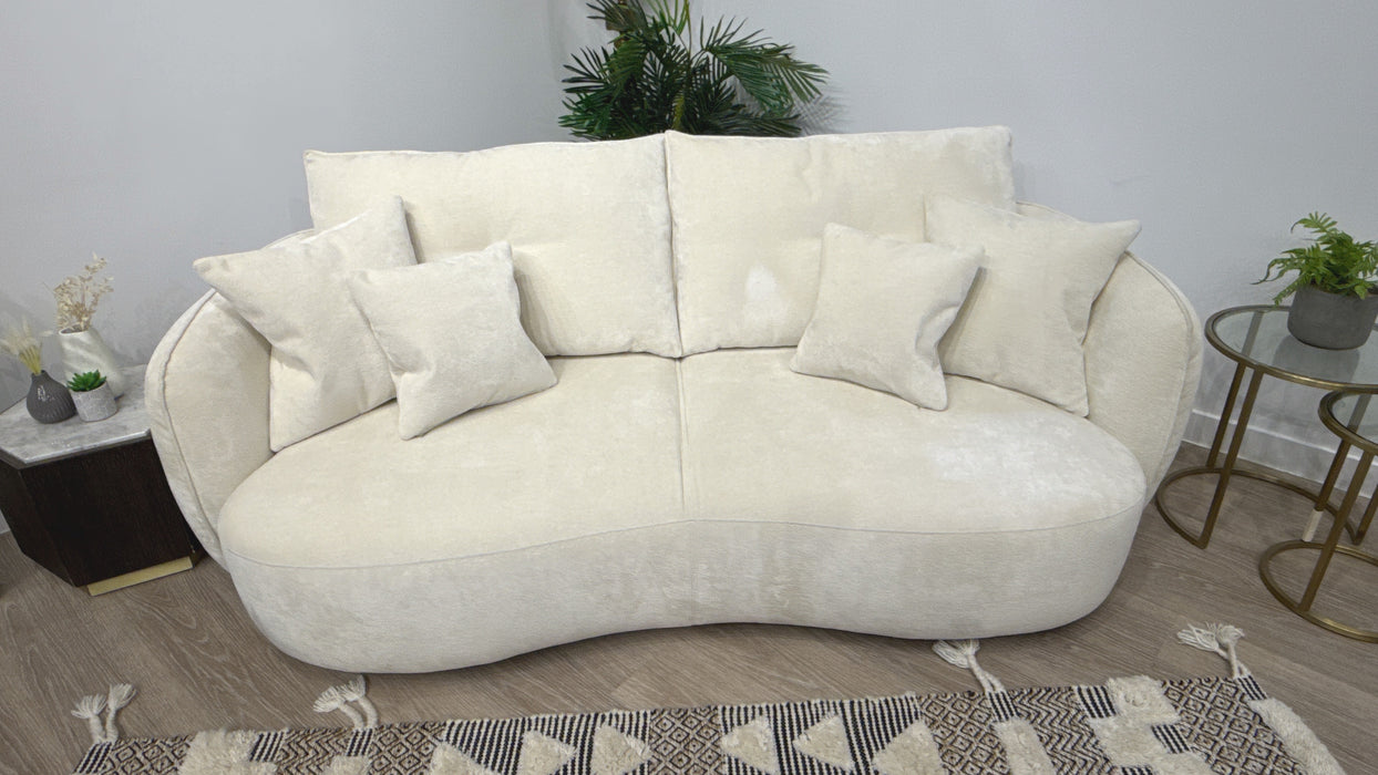 Sofology Sydney 3 Seater Fabric Sofa in Cream