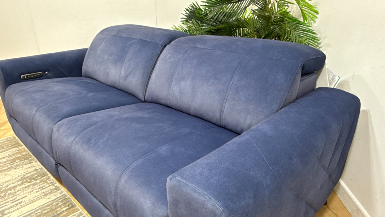 Sofology The Allure Fabric 2.5 Seater Power Recliner/Headrest Heated Seats Lumbar Support in Lifestyle Flecked Navy