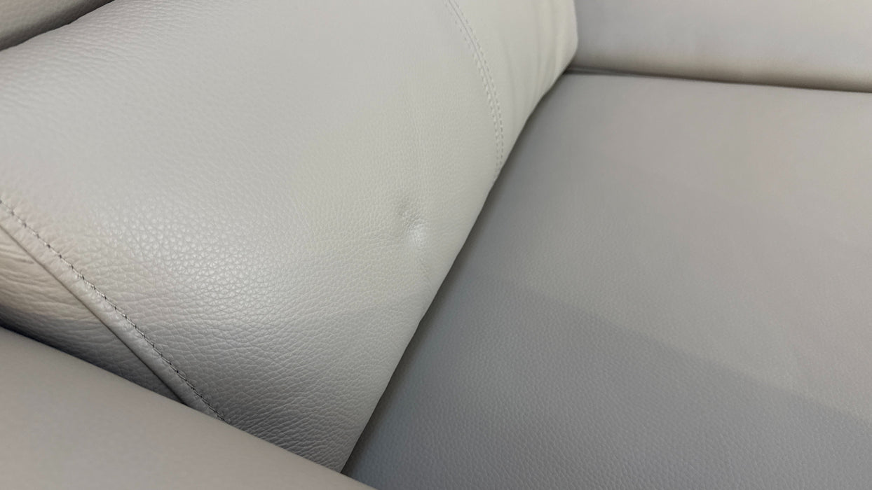 Sofology The Ravello Leather 2 Corner 1 Power Recliner in Trusty Embossed Light Grey