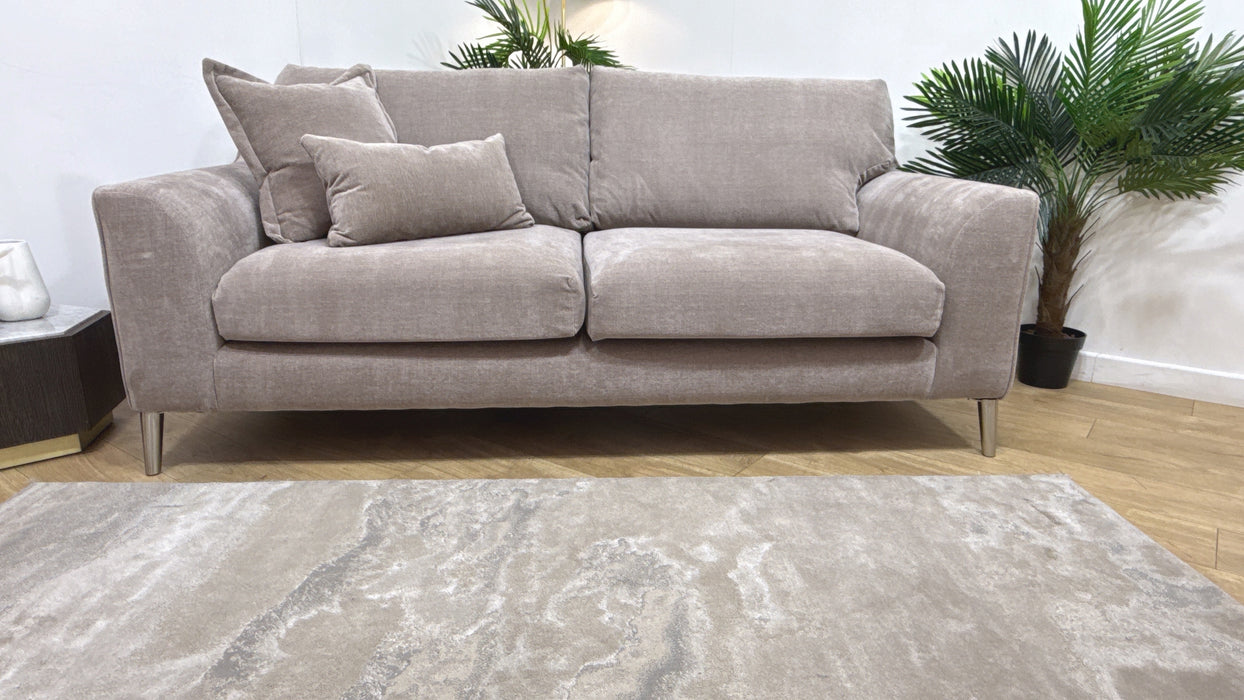 Sofology Mayfair Fabric 3 Seater Foam Seats in Soft Chenille Wicker