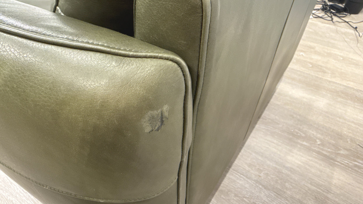 Sofology Adler Leather 4 Seater Asymmetric in Relaxed Soft Olive