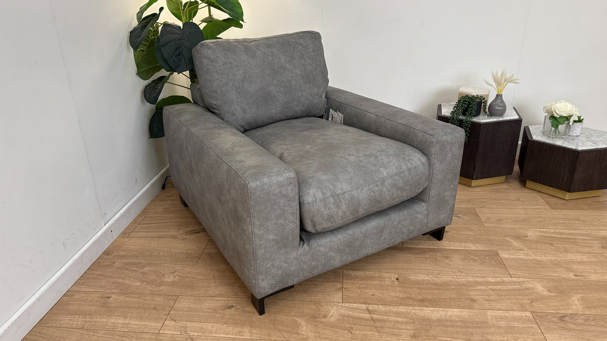 DFS Willow Leather Chair in Steel