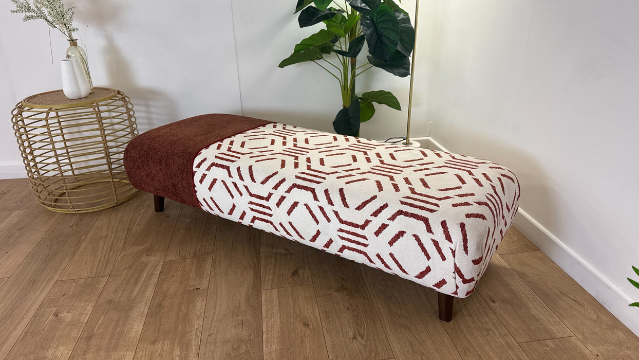 DFS The Ada Fabric Footstool in Autumn/Henna Combination