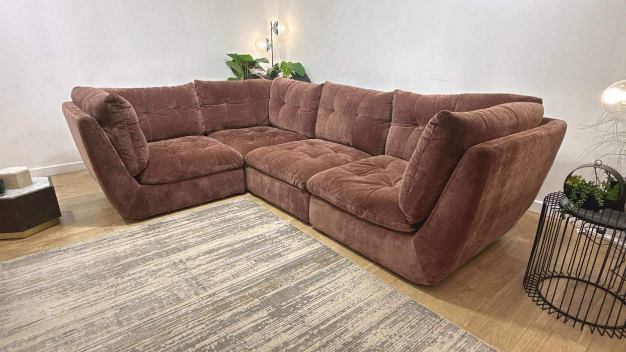 Sofology Cocoon Fabric 1 Corner 3 in Relaxed Chenille Burnt Sienna