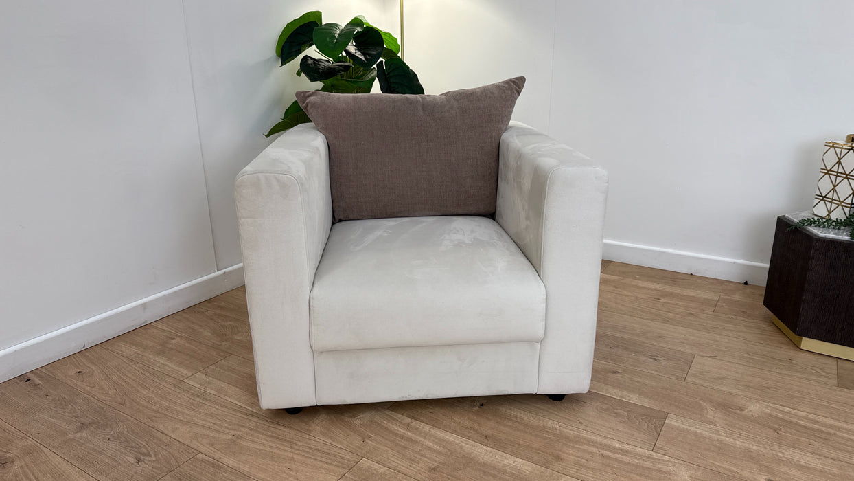 Sofology The Strand Fabric Chair in Matt Velvet Milk