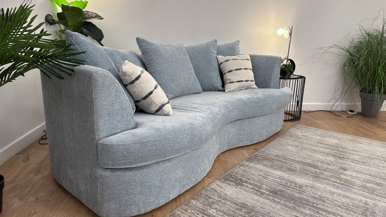 Sofology Chloe 4 Seater Fabric Sofa in Chenille Sky