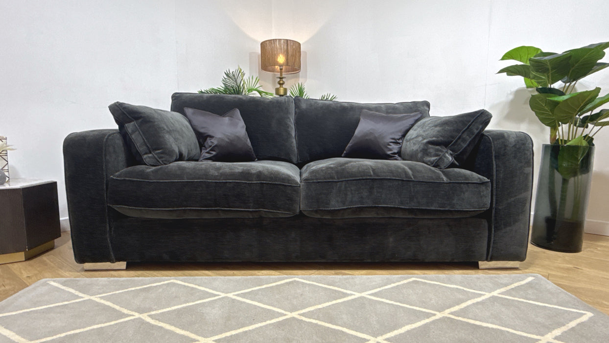 Sofology Cavalli Fabric 2.5 Seater in Deluxe Chenille Slate Mix
